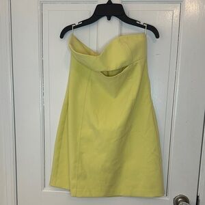 Zara Strapless Lemon Dress